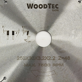 Пила дисковая Ø250 х 30 х 3,2/2,2 Z48 WZ WoodTec