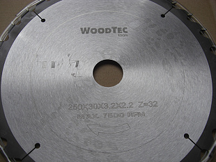 Пила дисковая Ø250 х 30 х 3,2/2,2 Z32 WZ WoodTec